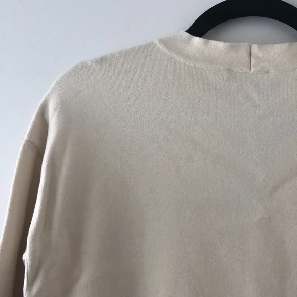 New Emporio Armani crew neck snap open side cropped cashmere blend sweater